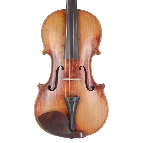 2435 - French violin labelled Fait par l'Atelier de Paul Mangenot, Luthier á Mirecourt (Vosges), the two pi... 