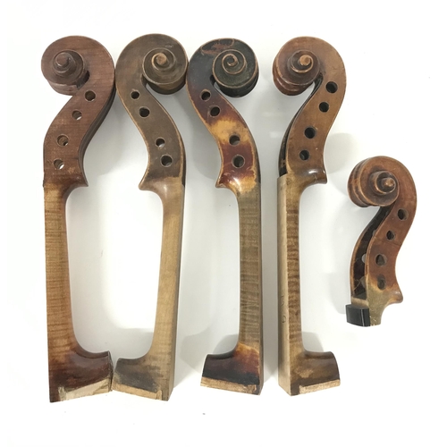 2017 - Five old violin necks and scrolls (5)