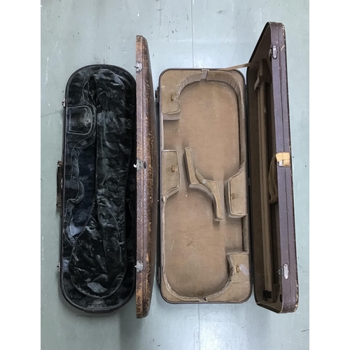 2025 - W.E. Hill & Sons of London double fitted violin case; also another faux crocodile skin oblong vi... 