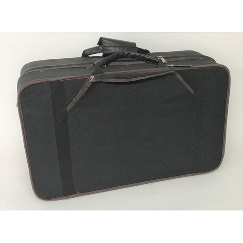 2046 - Quad violin case with red velvet quilted fitted interior