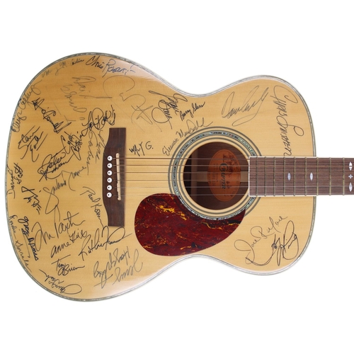 662 - Americana interest - autographed Crafter T035/N acoustic guitar, ser. no. 03041136, signed to the fr... 