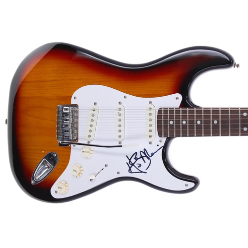 666 - Hank Marvin - autographed 1996 Squier by Fender Strat electric guitar, signed by Hank Marvin in blac... 