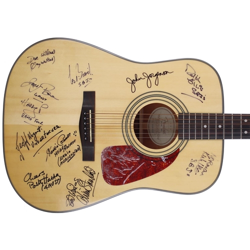 667 - Artists various - autographed Fender DG20S acoustic guitar, ser. no. 00066693, signed by members of ... 