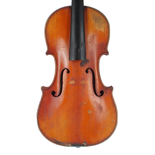 2445 - Late 19th century violin stamped L. Gaillard to the inner back and labelled Jean Baptiste Vuillaume ... 