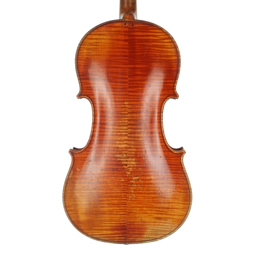 2445 - Late 19th century violin stamped L. Gaillard to the inner back and labelled Jean Baptiste Vuillaume ... 