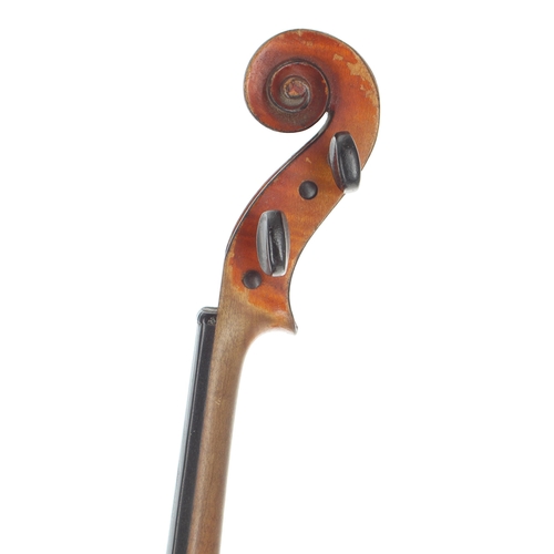 2445 - Late 19th century violin stamped L. Gaillard to the inner back and labelled Jean Baptiste Vuillaume ... 