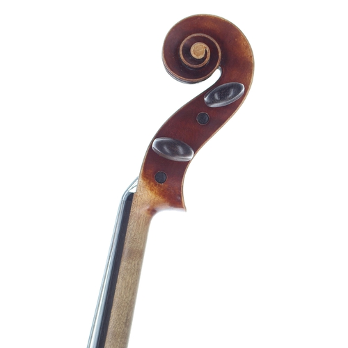 2450 - Good English violin by and labelled Rowan Armour Brown, made in Warwick, 1981, N.52; also signed in ... 