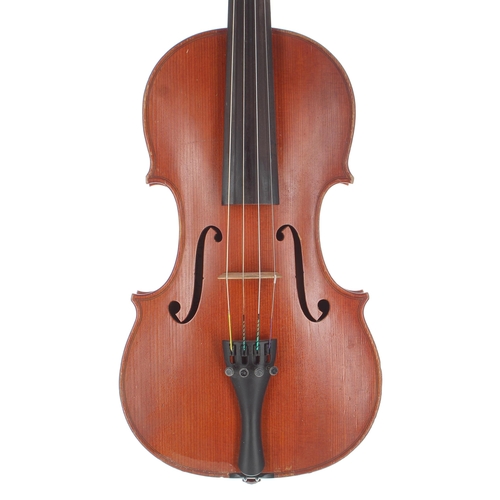 2451 - Violin by and labelled Jan Kudanowski, Fecit Birmingham Anno 1980, no. 89, the two piece back of med... 