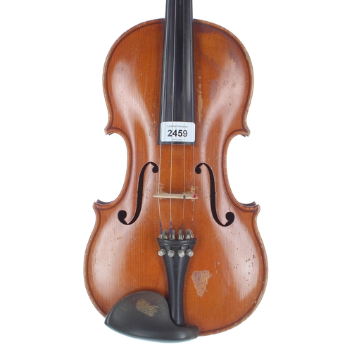 2459 - Early 20th century French violin labelled Antonio  Stradivarius..., 14 1/16