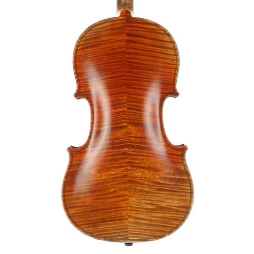 2461 - French violin labelled Eugene Chartreux, Luthier á Lyons; also bearing the Beare & Sons logo on ... 