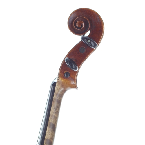 2467 - Interesting early violin in need of further restoration, unlabelled, 13 15/16