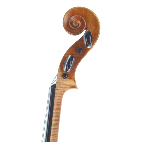 2471 - Good bohemian violin by and labelled Joseph Tomasek... 1934, the one piece back of faint medium curl... 