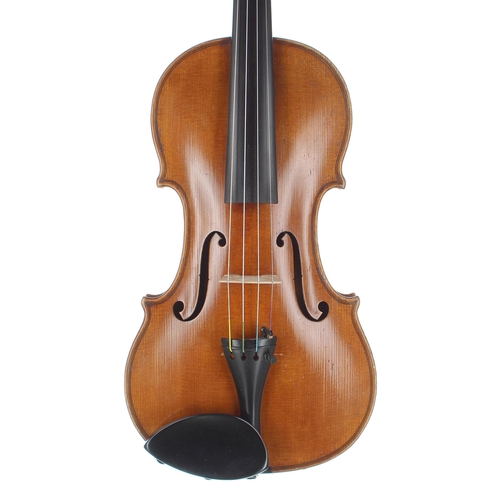 2475 - Good English violin by and labelled George Pyne, maker, London, Anno 1915, also inscribed G. Pyne, L... 