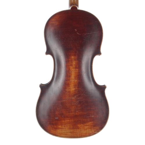 2477 - Neuner and Hornsteiner violin circa 1890, the two piece back of faint medium curl with similar wood ... 