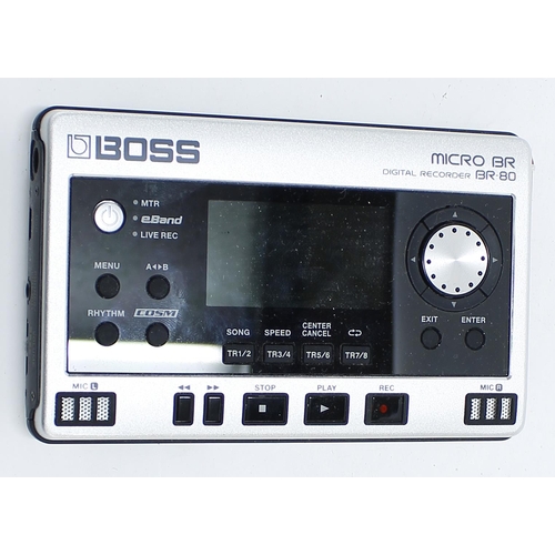 1212 - Boss Micro BR-80 digital recorder, with power supply and manual