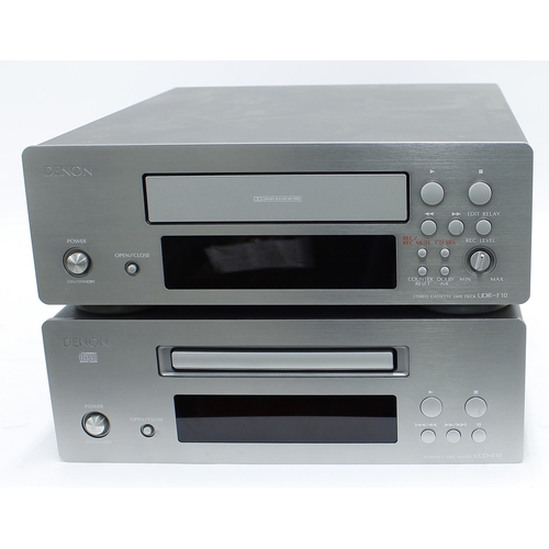 1254 - Denon UCD-F10 compact disc player hifi unit; together with a Denon UDR-F10 stereo cassette tape deck... 