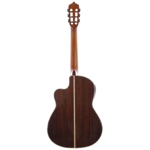 1413 - Santos Martinez SM675CEA electro-classical guitar; Back and sides: Indian rosewood; Top: natural, a ... 