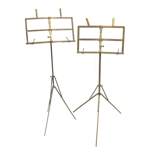 1573 - Two early 20th century folding brass music stands (2)