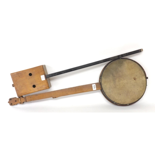 1574 - Antique five-string fretless banjo by and stamped John Alvey Turner, 33 Bishopsgate St, London, with... 