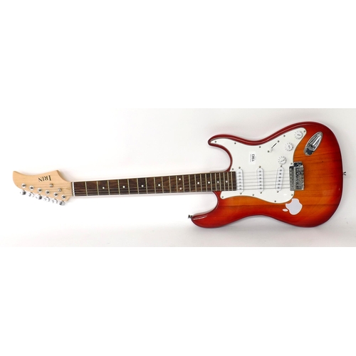 1583 - Contemporary Irin electric guitar with red sunburst finish 