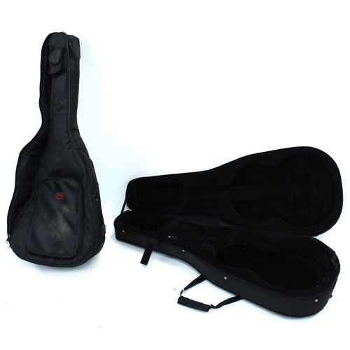 1058 - Compressed foam guitar case; together with a Stagg gig bag (2)