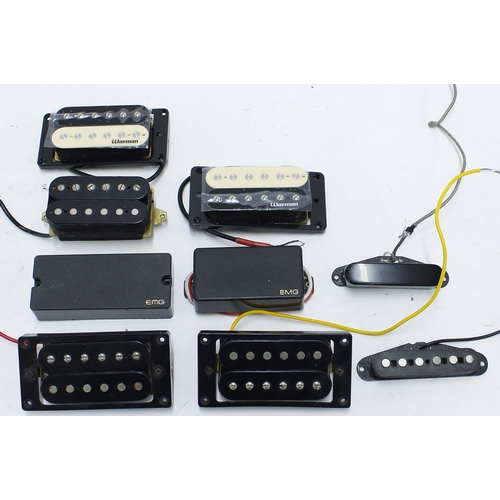 1168 - Selection of various pickups to include an EMG-85, an EMG-707, a pair of Warman pickups, a Kent Arms... 