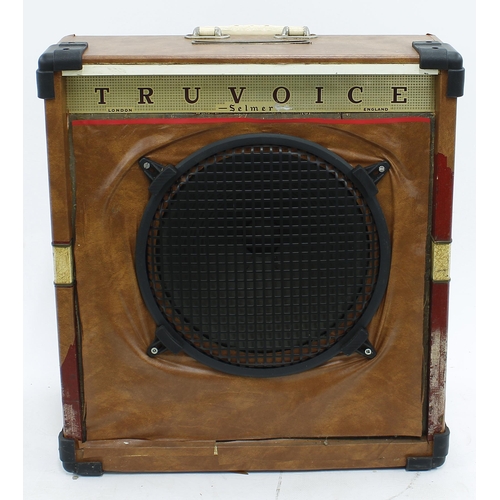 762 - Early 1960s Selmer Stadium guitar amplifier in need of attention, original tolex revealed beneath th... 