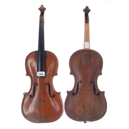 2007 - Interesting early violin in need of restoration, labelled Antonio Syph & Hieronymus FR. & Ma... 