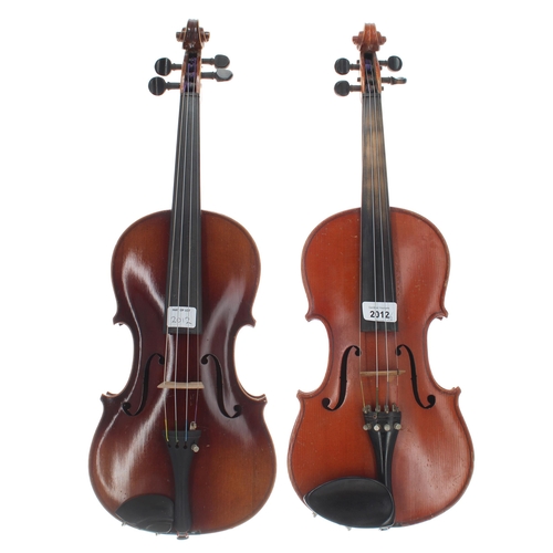 2012 - Early 20th century German violin, 14 1/16