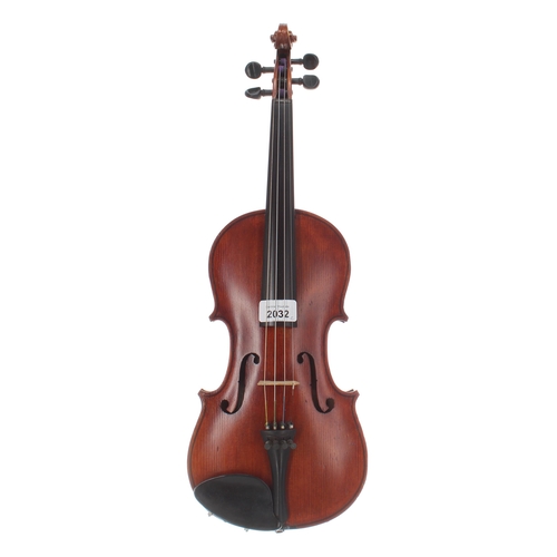 2032 - Half size violin labelled Manby violin..., 1915, 12 9/16