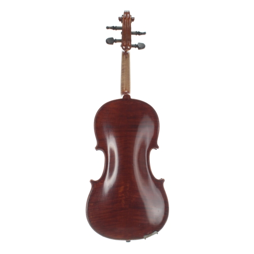 2033 - French three-quarter size violin labelled J.T.L. Geronimo Barnabetti, Paris, 13