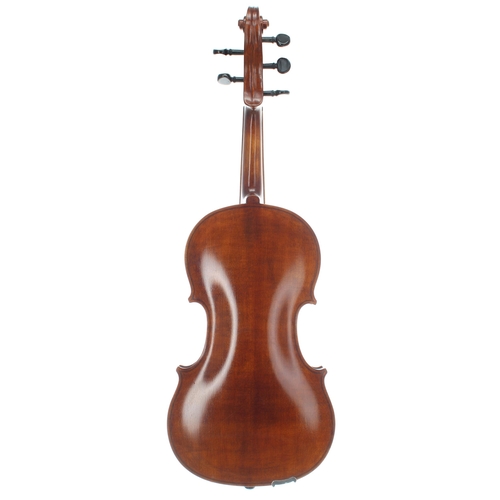 2034 - Early 20th century violin labelled Boleslaw Wojtudewicz, Wolverhampton, England, 15 1/2