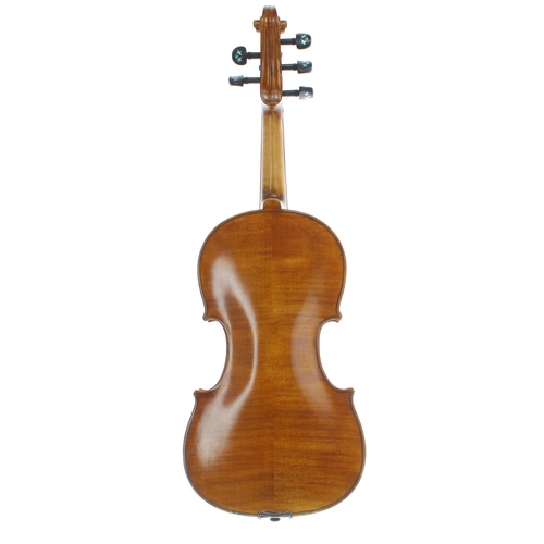 2038 - Early 20th century German violin labelled Boleslaw Wojtudewicz, Wolverhampton, England, the fingerbo... 