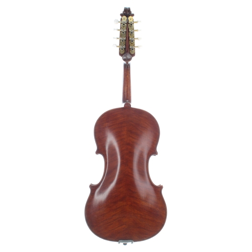 2043 - Interesting and unusual eight string viola, with four strings above the fingerboard and four sympath... 