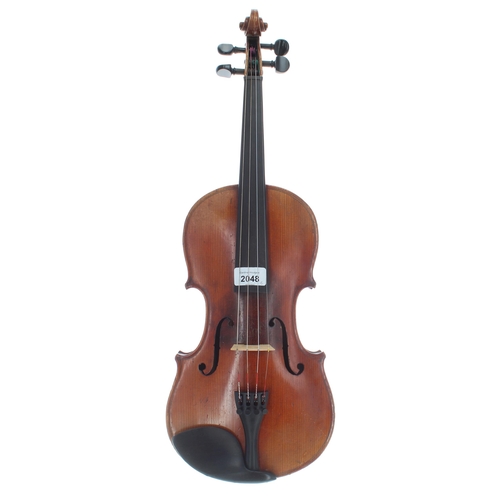 2048 - Early 20th century violin labelled Antonio Stradivarius..., 14 3/16