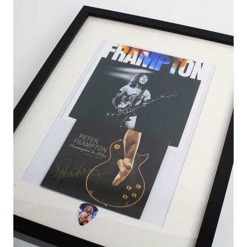 694 - Peter Frampton - an autographed 'Hummingbird in a Box, Songs for a Ballet' CD, framed and mounted wi... 