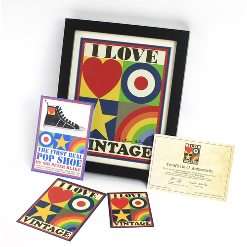 696 - Sir Peter Blake - an limited edition tinplate sign created by Sir Peter Blake, complete with certifi... 