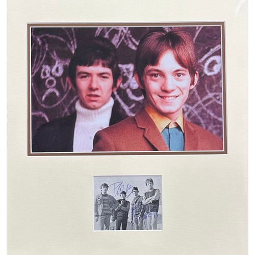 708 - Small Faces - autographed display signed 'Plonk' and 'Steve Marriott' in blue pen to a black and whi... 