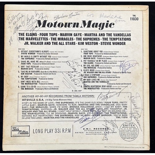 709 - Motown interest - 'Motown Magic' compilation vinyl LP signed by various artists including Marvin Gay... 