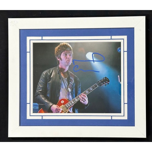 710 - Oasis interest - autographed Noel Gallagher photograph, mounted and framed, 12.75