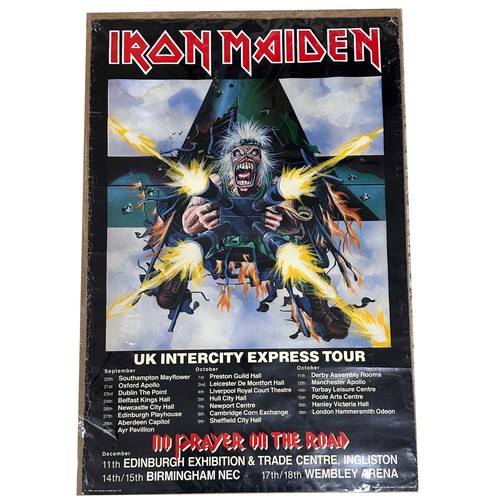 720 - Three Iron Maiden promotional posters, one for the 'UK Intercity Express' tour, 39.5