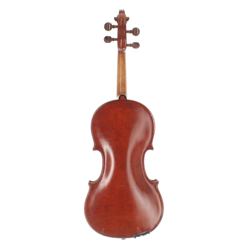 2054 - Early 20th century violin, 14 1/16