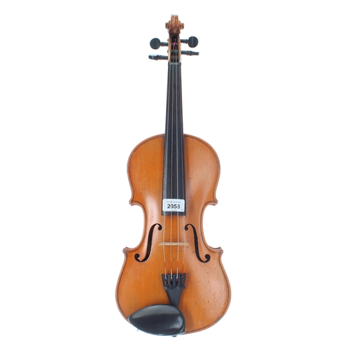 2058 - German violin labelled Andreas Luther, Tyrol, 1920, 14 1/8