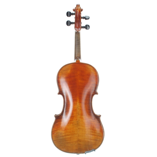 2059 - Scottish violin labelled repaired and improved by John Hardy, Edinburgh, Nov 28 1883, 14 1/8