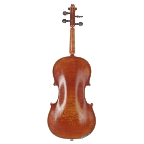 2078 - French three-quarter size violin circa 1910, 13 1/8