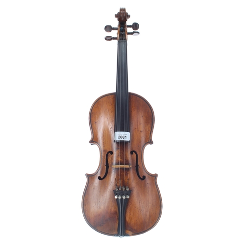 2081 - Mid 19th century German violin, 14