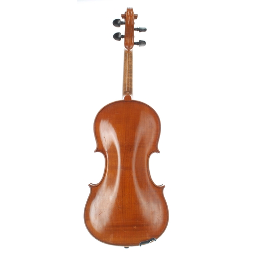 2083 - Czechoslovakian violin circa 1920 labelled Andreas Borelli..., 14 1/8