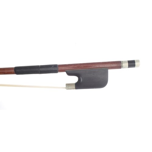 2224 - Old nickel mounted double bass bow, 144gm