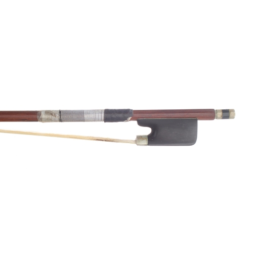 2252 - Nickel mounted violoncello bow, unstamped, 79gm