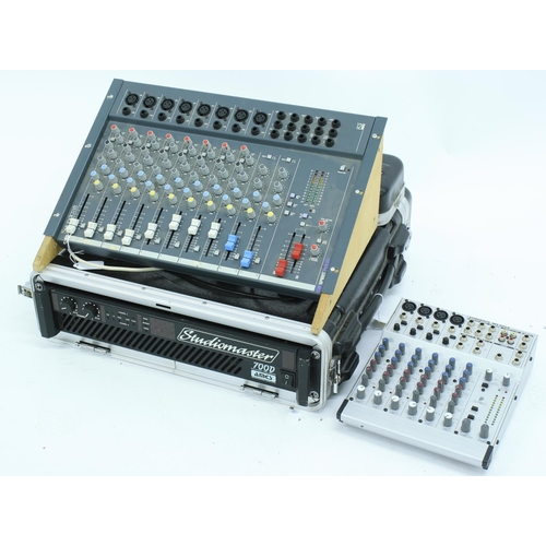 1205 - Studiomaster 700D dual channel power amplifier rack unit, fitted within a Gator flight case; togethe... 